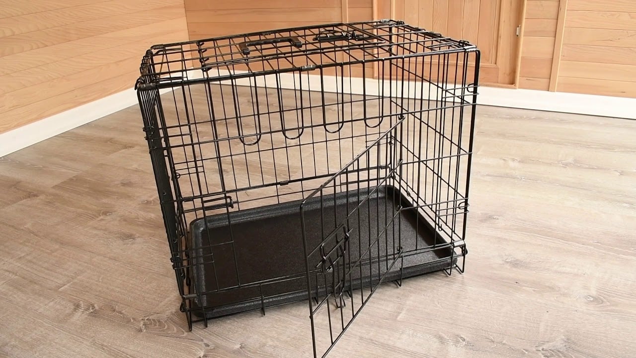 Folding Dog Cage with ABS Tray