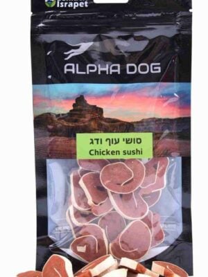 חטיף אלפא דוג סושי עוף ודג 80 גרם
