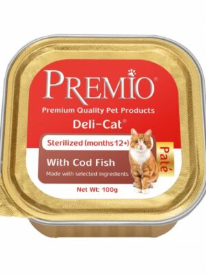 מעדן פרמיו חתול סטרלייזד פטה דג קוד 100 גרם
