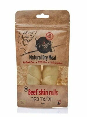חטיף טבעי לכלב רול עור בקר מיובש וויגל(2 יחידות)