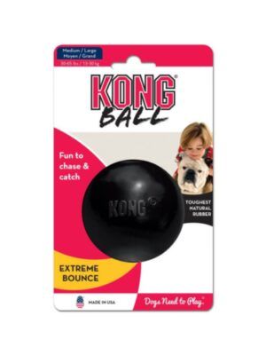 כדור איכותי של קונג, חזק במיוחד לכלבים בינוניים-גדולים. עשוי מגומי מלא.
