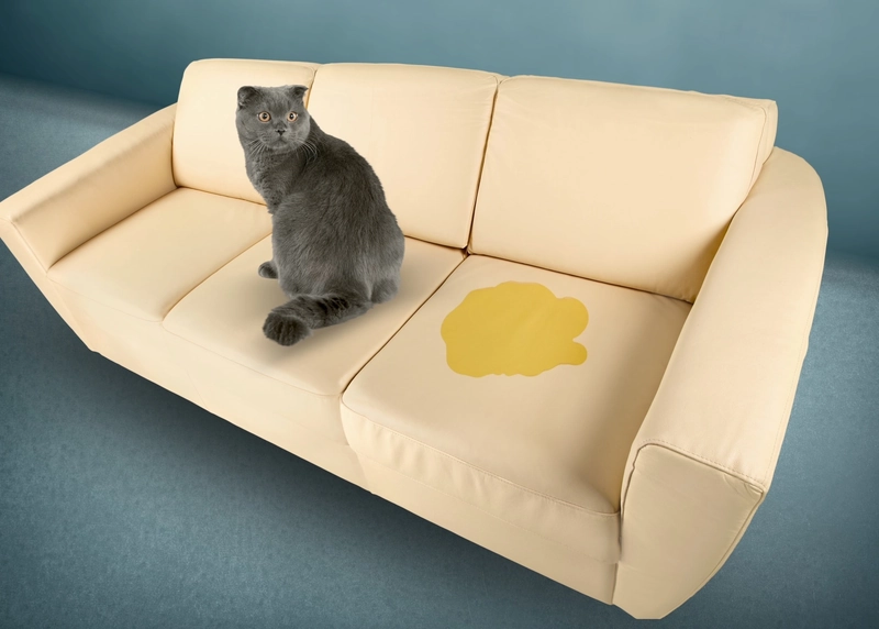 חתול משתין על הספה