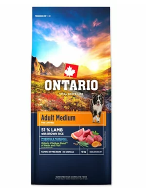 אונטריו כבש ואורז לכלב בינוני 12 ק"ג