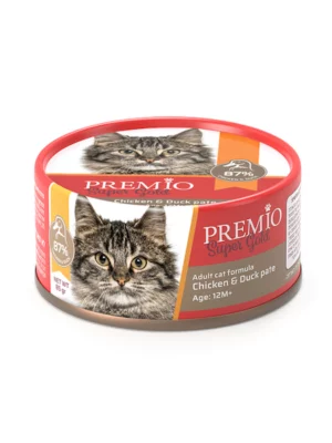 שימורי פרמיו עוף וברווז לחתול בוגר 85 גרם