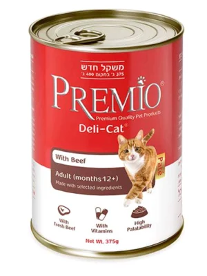 שימורי פרמיו חתול בקר 375 גרם