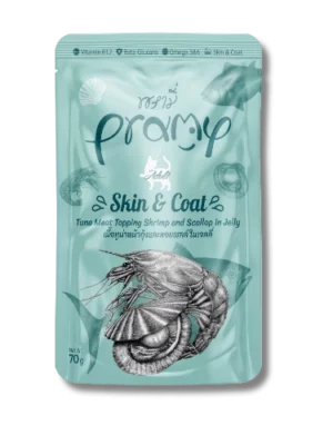 פאוץ פראמי טונה שרימפס וצדפות עור ופרווה 70 גרם