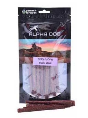 חטיף אלפא דוג גליליות ברווז 80 גרם