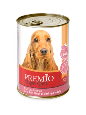 שימורי פרמיו גולד טונה אדומה ושרימפס 400 גרם לחתול