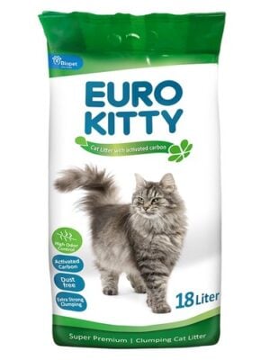 חול יורו קיטי מתגבש עם פחם 18 ליטר - EURO KITTY