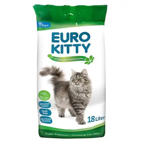 EURO KITTY חול מתגבש עם פחם - חול לחתולים