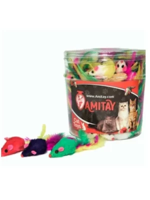 עכבר עם נוצה משחק לחתול