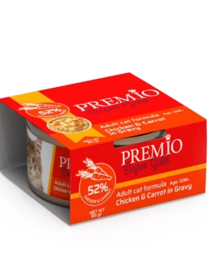 שימורי פרמיו סופר גולד עוף אננס וגזר ברוטב 85 גרם