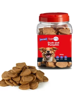 חטיף-סופרים-חטיפי-ברווז-ודלעת-600-גרם סופרים חטיפי ברווז ודלעת 600 גרם – חטיף טבעי, טעים ומזין 🐶