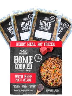 מזון טבעי לכלבים בקר אפונה וסלמון2 ק"ג