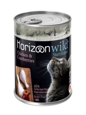 שימורי הורייזן ווילד עוף וחמוציות סטרלייזד 400 גרם