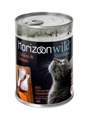 שימורי הורייזן ווילד עוף וסלמון סטרלייזד 400 גרם