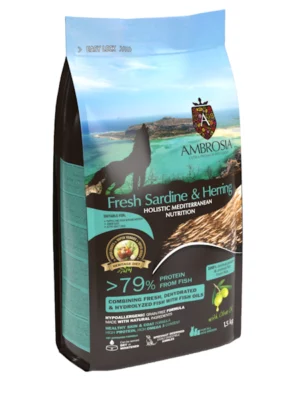 אמברוסיה ים תיכוני סרדין והרינג היפואלרגני לגורים 5 ק"ג