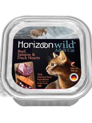 מעדן הורייזן חתול בקר וסלמון 100 גרם