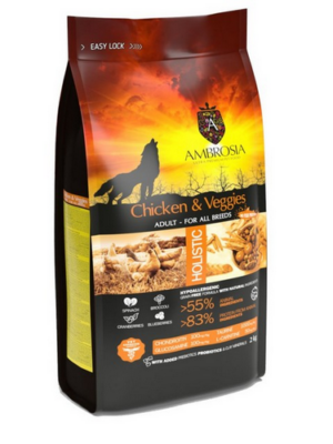 אמברוסיה לכלב עוף וירקות - 12 ק״ג