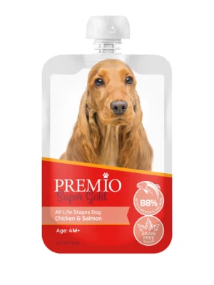 מחית פרמיו גולד סלמון לכלב בוגר 90 גרם