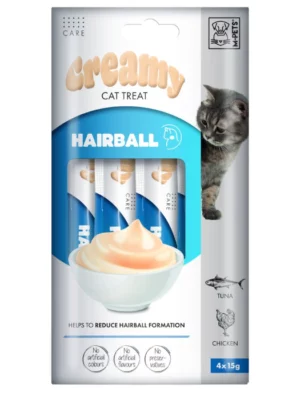 שלוק קרמי לחתול לטיפול כדורי שיער טונה ועוף 60 גר M-PETS