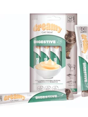 שלוק קרמי לחתול לטיפול במערכת העיכול כבש טונה וסלמון 60 גרם M-PETS