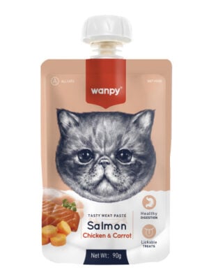 מחית ונפי לחתול מוס בשר סלמון עוף וגזר 90 גרם