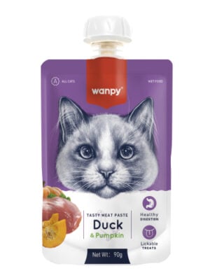 מחית ונפי לחתול מוס בשר ברווז ודלעת 90 גרם