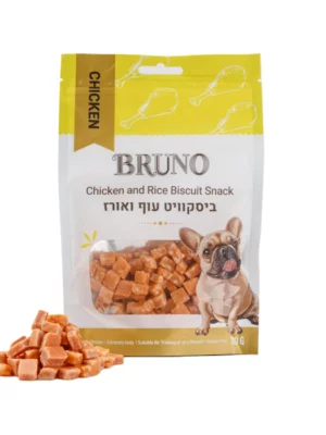 חטיף ברונו ביסקוויט עוף ואורז 80 גרם