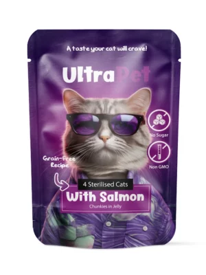 פאוץ אולטרה פט סלמון סטרלייז לחתול בוגר 85 גרם