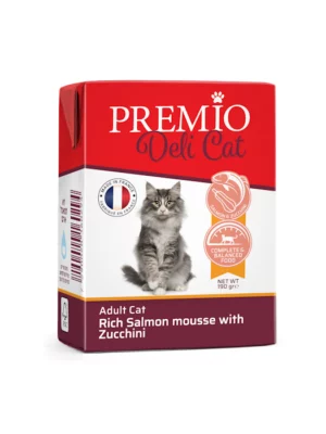 פרמיו דלי קט סלמון וקישוא במרקם מוס לחתול בוגר 190 גרם