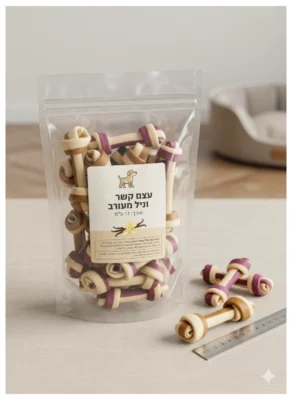 עצם-קשר-דנטלית-וניל-לכלב-11-סמ-1-קילוגרם מארז עצם קשר וניל 11 ס"מ מיקס טעמים - 1 ק"ג